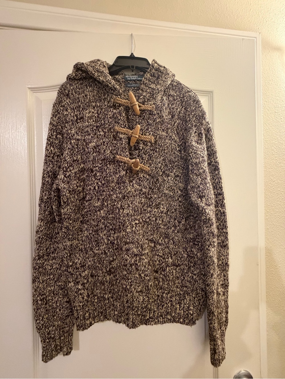 Polo by Ralph Lauren Brown Marled Toggle Hooded Sweater